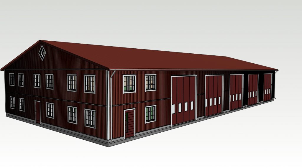 Isolerad hall med entresolplan 2